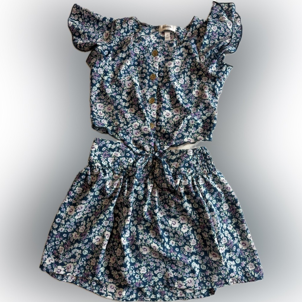 SPEECHLESS - Button Front Top and Flare Skirt Matching 2-Piece Outfit Set